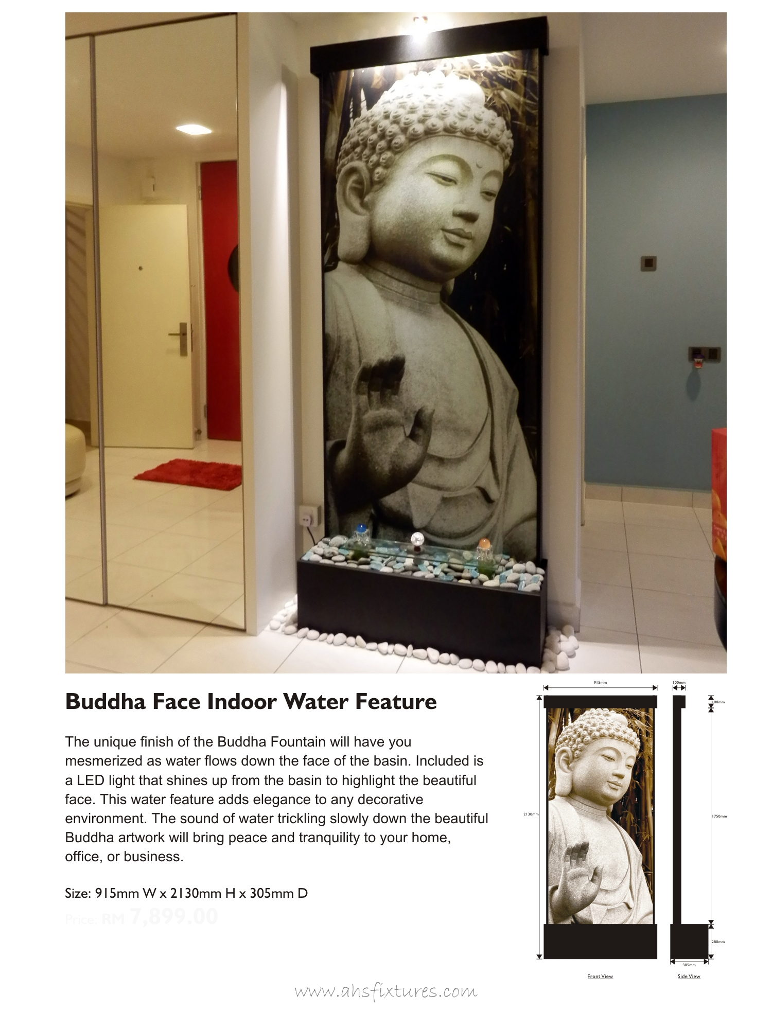 WFG-915 Buddha Artwork Imprint Indoor Waterfall Water Features